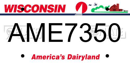 AME7350 Wisconsin License Plate