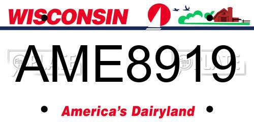 AME8919 Wisconsin License Plate