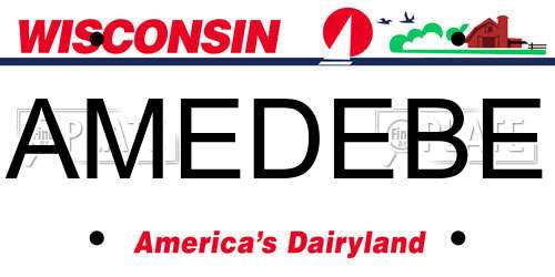 AMEDEBE Wisconsin License Plate
