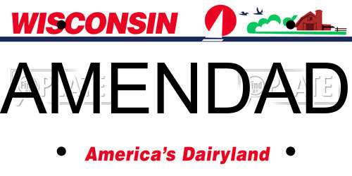 AMENDAD Wisconsin License Plate