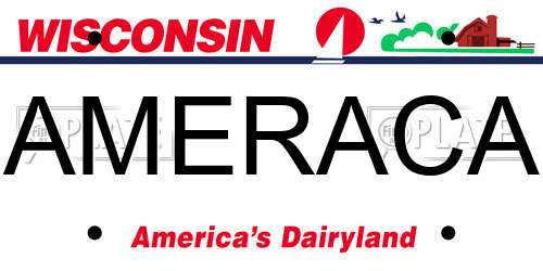 AMERACA Wisconsin License Plate
