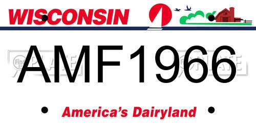 AMF1966 Wisconsin License Plate