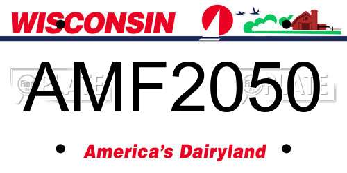 AMF2050 Wisconsin License Plate