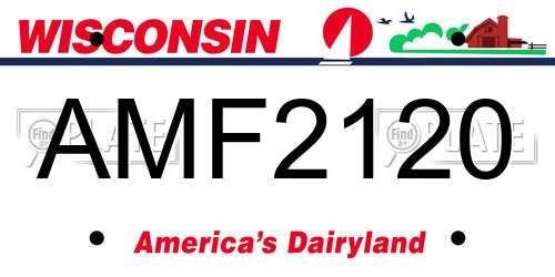 AMF2120 Wisconsin License Plate