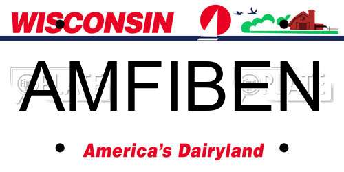 AMFIBEN Wisconsin License Plate