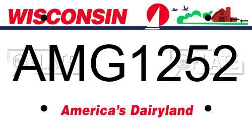 AMG1252 Wisconsin License Plate