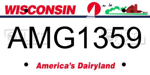 AMG1359 Wisconsin License Plate