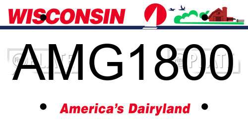 AMG1800 Wisconsin License Plate