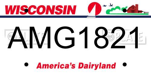 AMG1821 Wisconsin License Plate
