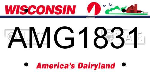 AMG1831 Wisconsin License Plate