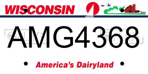 AMG4368 Wisconsin License Plate