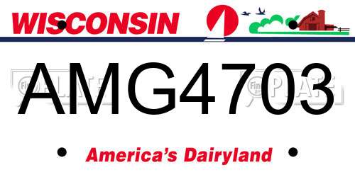 AMG4703 Wisconsin License Plate