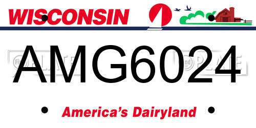 AMG6024 Wisconsin License Plate
