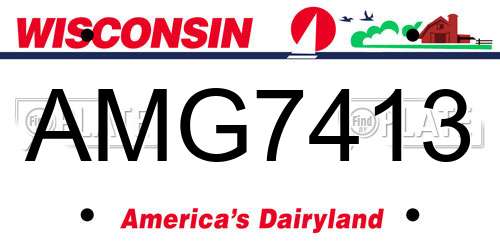 AMG7413 Wisconsin License Plate