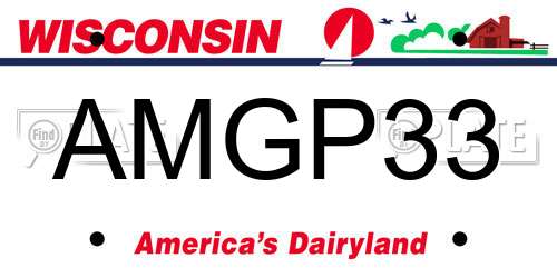 AMGP33 Wisconsin License Plate