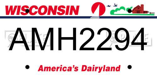AMH2294 Wisconsin License Plate