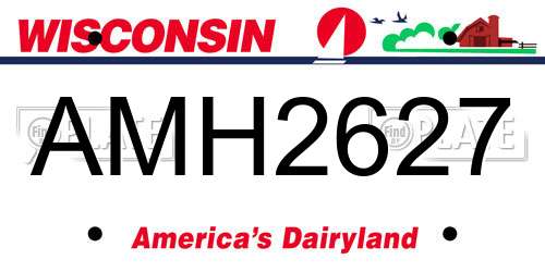 AMH2627 Wisconsin License Plate