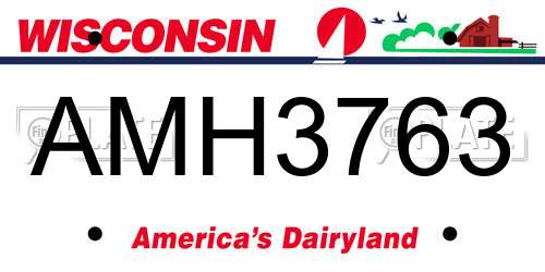 AMH3763 Wisconsin License Plate
