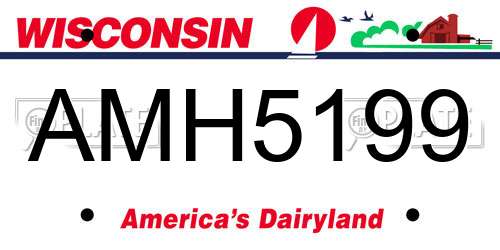 AMH5199 Wisconsin License Plate