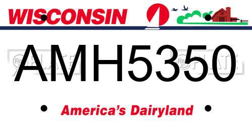 AMH5350 Wisconsin License Plate