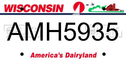 AMH5935 Wisconsin License Plate