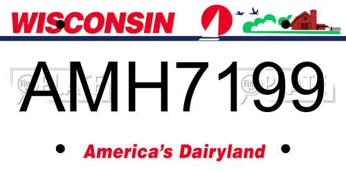 AMH7199 Wisconsin License Plate