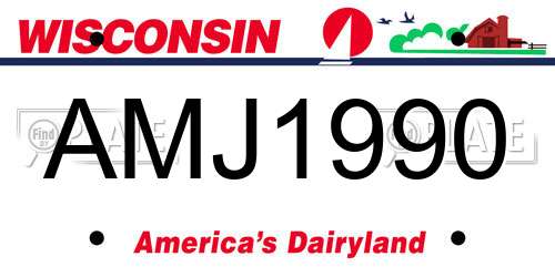 AMJ1990 Wisconsin License Plate
