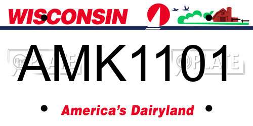 AMK1101 Wisconsin License Plate