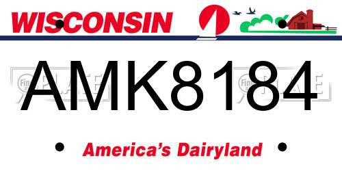 AMK8184 Wisconsin License Plate