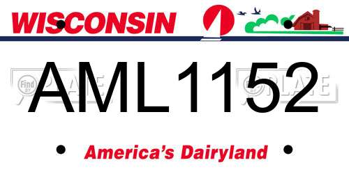 AML1152 Wisconsin License Plate