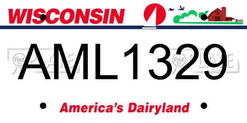 AML1329 Wisconsin License Plate