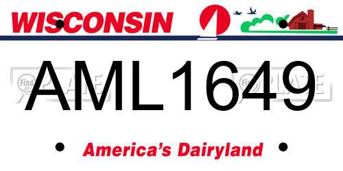 AML1649 Wisconsin License Plate