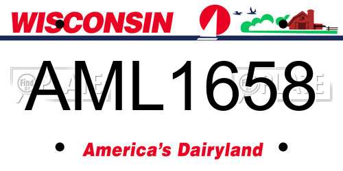 AML1658 Wisconsin License Plate