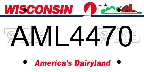 AML4470 Wisconsin License Plate