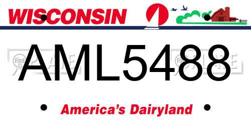 AML5488 Wisconsin License Plate