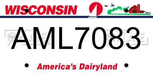 AML7083 Wisconsin License Plate