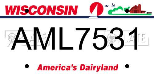 AML7531 Wisconsin License Plate