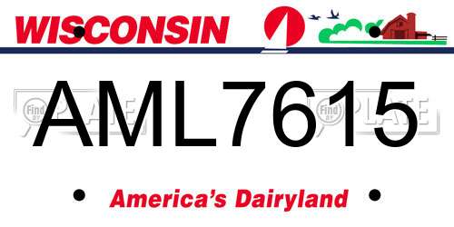 AML7615 Wisconsin License Plate