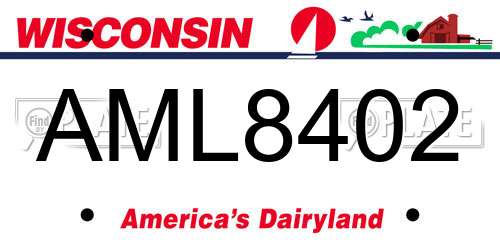 AML8402 Wisconsin License Plate