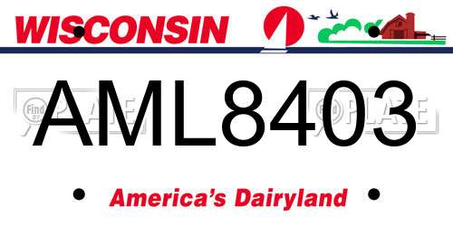 AML8403 Wisconsin License Plate