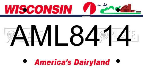 AML8414 Wisconsin License Plate