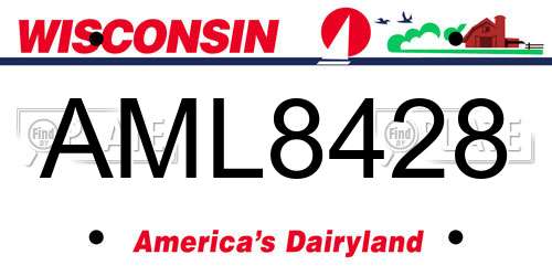 AML8428 Wisconsin License Plate