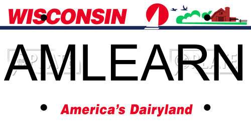 AMLEARN Wisconsin License Plate