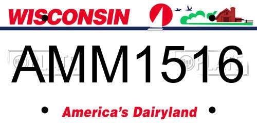 AMM1516 Wisconsin License Plate