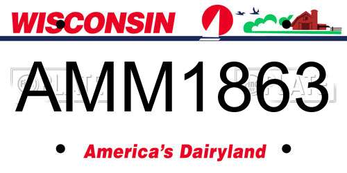 AMM1863 Wisconsin License Plate