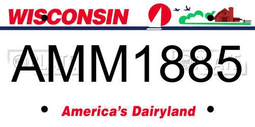 AMM1885 Wisconsin License Plate