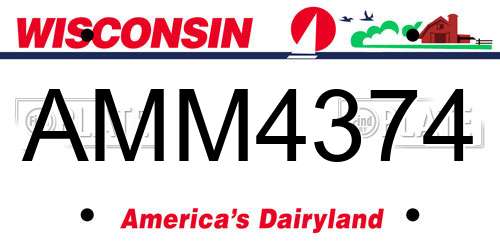 AMM4374 Wisconsin License Plate