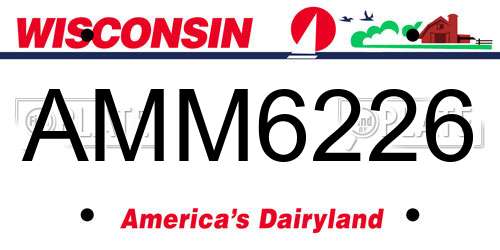 AMM6226 Wisconsin License Plate