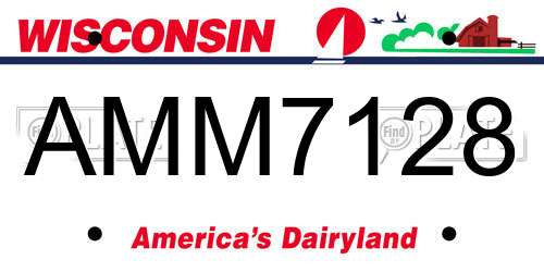AMM7128 Wisconsin License Plate