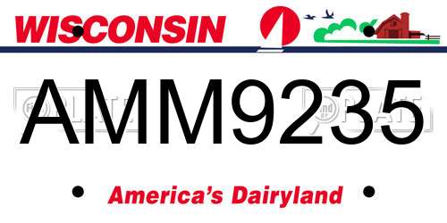 AMM9235 Wisconsin License Plate